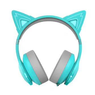 Edifier HECATE G5BT CAT Turquoise / Bluetooth Gaming On-ear headphones with microphone, RGB, 3.5mm / Bluetooth V5.2, Playback time 20 hours (light on); 36 hours (light off), Cute detachable cat ear with hall sensors, foldable design