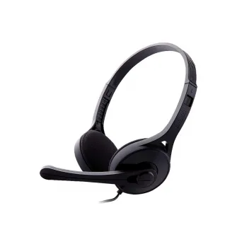 Edifier K550 Single Plug Black Computer Headphones with microphone, Frequency response 20 Hz-20 kHz, 120-degree Rotating Microphone, Comfortable Wearing, Cable 2.0 m, 3.5mm audio connector + 3.5mm splitter cable, 89g, Black