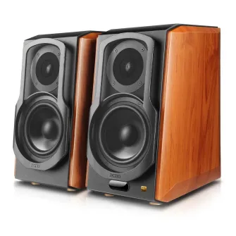 Edifier S1000W, Hi-Fi 2.0/ RMS 120W (2x60W), Bluetooth V5.0 (aptX), Three-amping, Audio in: two digital (Optical, Coaxial) & two analog (RCA), Apple Airplay, Amazon Alexa (*), TIDAL Connect (**), and Spotify Connect, remote control, wooden