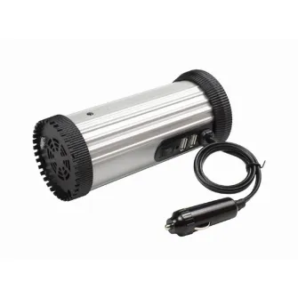 EnerGenie EG-PWC150-01, 12 V Car power inverter, 150 W, Input: 10-16 VDC (accumulator directly) - Output: 230 VAC +/- 10% at 50 Hz (+/-3Hz), modified sine wave
