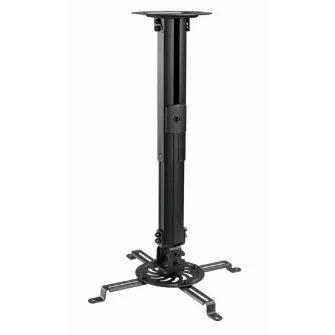 Gembird adjustable ceiling mount for projector/beamer, tilt: +/- 15°, swivel:+/- 15°, rotade: 360°, Height adjustment: 380 ~ 580 mm, max 13kg, Black