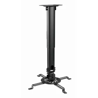 Gembird adjustable ceiling mount for projector/beamer, tilt: +/- 15°, swivel:+/- 15°, rotade: 360°, Height adjustment: 380 ~ 580 mm, max 13kg, Black