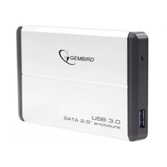 Gembird EE2-U3S-2-S, Внешний корпус для 2,5-дюймового жесткого диска SATA с интерфейсом USB3.0 (5 Гбит/с), серебристый