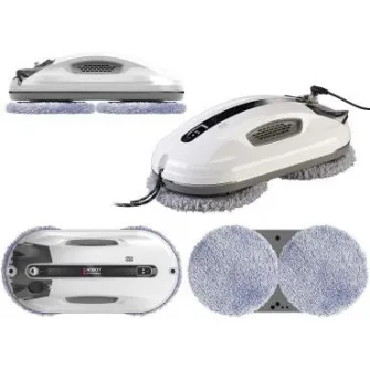 HOBOT Window Cleaning Robot  R3, Dual Ultrasonic Spray, Bio-mimicry Technology, AI Smart Route Plan for Through Cleaning, UPS anti-drop up to 20min, Long Power Cord (4m), Ultra-thin design, Remote control + Control via APP, Safety rope