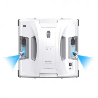 HOBOT Window Cleaning Robot  S7 Pro, Dual Mop Polish, Dual Ultrasonic Water Spray, AI Smart Route Plan for Through Cleaning, UPS anti-drop up to 20min, Long Power Cord (4m), Ultra-thin design, Remote control + Control via APP, Safety rope