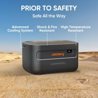 Jackery ''Explorer 1000 Plus'' Battery Pack, Capacity: 1264Wh, 4000 Cycles LiFePO4, Weight:10.2kg,  35.6x26x19.8cm, Compatible with Jackery ''Explorer 1000 Plus'', Black/Orange