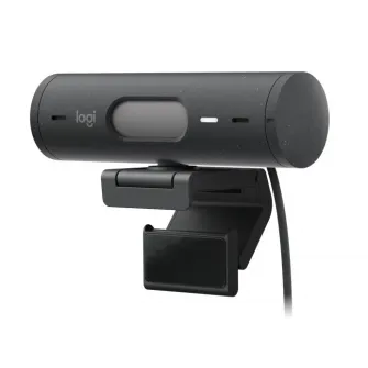 Logitech Brio 500 Full HD webcam, 1080p, autofocus, auto light correction, dFoV: 90°/78°/65°, 4MP, Glass lens, stereo mic, USB-C, GRAPHITE