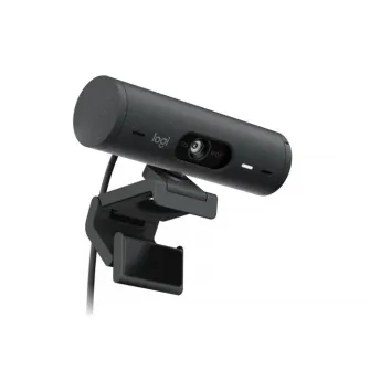 Logitech Brio 500 Full HD webcam, 1080p, autofocus, auto light correction, dFoV: 90°/78°/65°, 4MP, Glass lens, stereo mic, USB-C, GRAPHITE