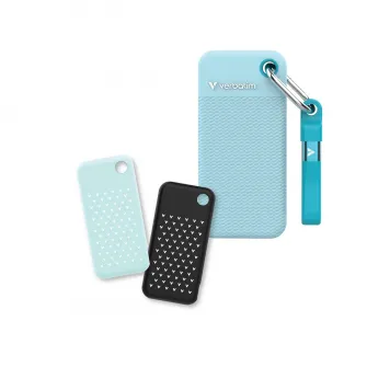 M.2 External SSD 1.0TB  Verbatim Pocket Colour Edition USB 3.2 Gen 2, Polar Blue with 2 Rubber Sleeves (Black & Polar Blue), USB-C, Sequential Read/Write: up to 1000/1000 MB/s, Keyring and Cable Holder, Portable, Compact, Rugged and Perfect for travel, Ul