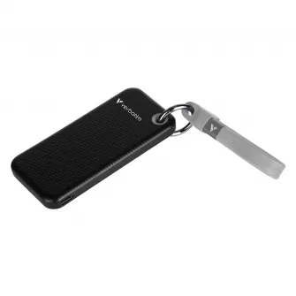 M.2 External SSD 1.0TB  Verbatim Pocket USB 3.2 Gen 2, Black/Grey, USB-C, Sequential Read/Write: up to 1000/1000 MB/s, Windows, Mac, Keyring and Cable Holder, Portable, Compact, Rugged and Perfect for travel, Ultra-lightweight, Cloth bag, Nero Backup Sof