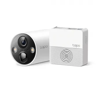 Outdoor IP Security Camera  TP-LINK Tapo C420S1, Smart Wire-Free Security Camera System + Hub Tapo H200, 1-Camera System, White, 2K QHD (2560 x 1440), IP65 Water&Dust Resistant, 180-Day Battery Life, Two-Way Audio, Motion Detection and Notifications, Infr