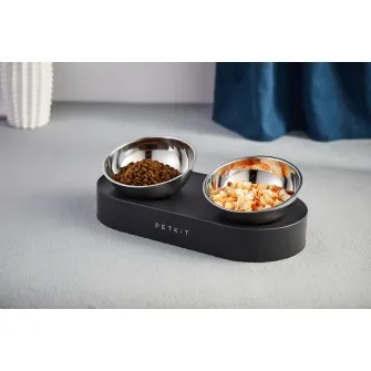 Petkit Fresh Nano Metal Feeding Bowl, 304 stainless steel (food grade), Size:330*160*87.7mm,Two Adjustable angles 0* or 15*, with basement, higher height helps the cats eat comfortable