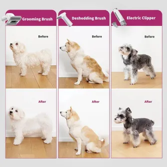 Petkit FurWaker 5-in-1 Pet Grooming Kit, Brushing, trimming and vacuum all at once, 5 professional grooming and vacuum tools, white
