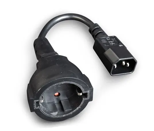 Power adapter cord PC-SFC14M-01, C14 input and Schuko output, for UPS or PDU