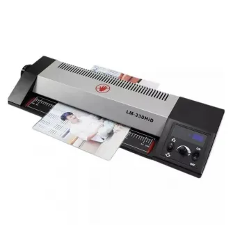 Qsmile LM330iDX A3, Black, Rollers: 2(hot shoe), Reverse, Input width: 330 mm,Speed: 55 cm/min, Min Film thickness: 160(2*80) microns, Max. film thickness: 250(2*125) microns, Min Film size: Credit card size (54*86 mm), Max. Paper size: A3, Max. lam. thic