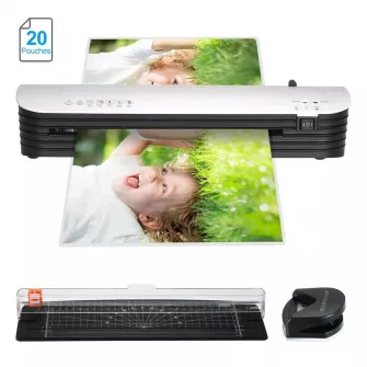 Qsmile SL299 A4, Rollers: 2(hot shoe), Input width: 230mm,Speed: 25 cm/min, Min Film thickness: 160(2*80) microns, Max. film thickness: 250(2*125) microns, Min Film size: Credit card size (54*86 mm), Max. Paper size: A4, Max. lam. thickness: 0.5 mm,