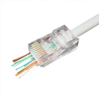 RJ45 Modular Plug LC-PTU-01/50, Universal pass-through modular UTP plug 8P8C, 50 pcs/bag