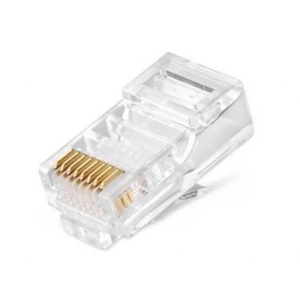 RJ45 Modular Plug PLUG3UP6, modular plug 6u'' gold plated, 100 pcs/bag