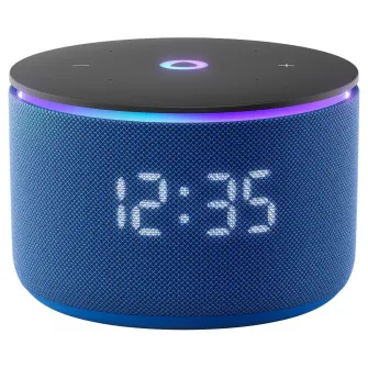 Smart Speaker (YNDX-00059BLU)  Yandex Station MINI 3 Pro with Alisa, Blue, LED Display, Smart Home Control Center, No Hub Required, Zigbee, Wi-FI-AC + BT5.0, Alisa Assistant built-in, 18W, Sensor buttons, 3 Microphones