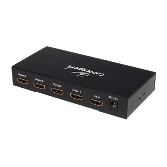 Splitter HDMI 4 ports - Cablexpert - DSP-4PH4-02, HDMI splitter, 4 ports, 1 input, 4 output HDMI receptacles, 19 pin (A), HDMI + HDCP v.1.4 (compatible with all HDMI versions)