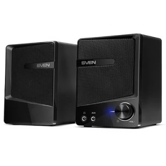 SVEN 248 Black (USB),  2.0 / 2x3W RMS, USB/DC 5V power supply, headphone jack, AUX input, 2.8