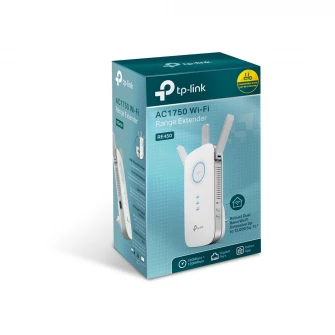 TP-LINK RE450  AC1750 Wireless Wall Plugged Range Extender, Atheros, 1300Mbps on 5GHz +  450Mbps on 2.4GHz, 802.11ac/n/g/b, 1 Gigabit Lan Port, Ranger Extender mode, Access Control, Concurrent Mode boost both 2.4G/5G, WPS, 3 external antennas