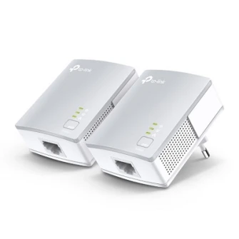 TP-LINK  TL-PA4010 Kit, AV500 Powerline Adapter Starter Kit, Compact Size, 500Mbps Powerline Datarate, 1 Lan Port, Power Socket, HomePlug AV, Green Powerline,  Plug and Play, Pair Button, Range 300 meters in house