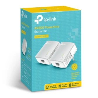 TP-LINK  TL-PA4010 Kit, AV500 Powerline Adapter Starter Kit, Compact Size, 500Mbps Powerline Datarate, 1 Lan Port, Power Socket, HomePlug AV, Green Powerline,  Plug and Play, Pair Button, Range 300 meters in house
