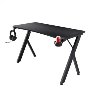 Trust Gaming Desk GXT 700 Omnius, 120x60cm desk, Steel frame, anti-scratch top layer with carbon look, cup and headphone holders, black