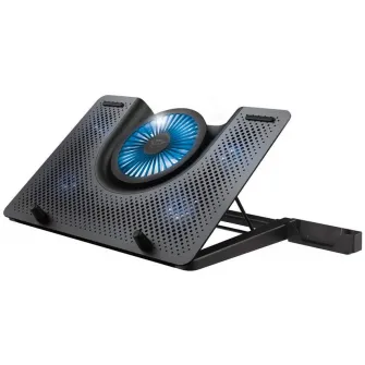 Trust Gaming GXT 1125 Quno, 17.4 Premium LED-illuminated gaming laptop cooling stand with 5 fans, Black