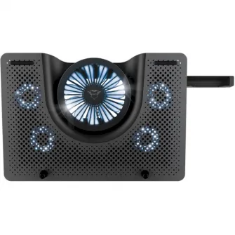 Trust Gaming GXT 1125 Quno, 17.4 Premium LED-illuminated gaming laptop cooling stand with 5 fans, Black