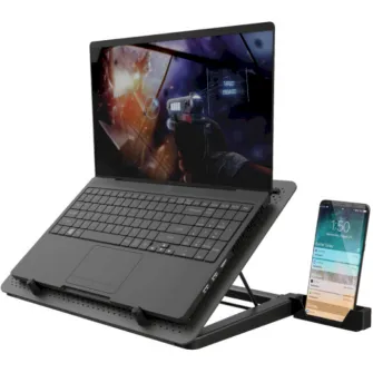 Trust Gaming GXT 1125 Quno, 17.4 Premium LED-illuminated gaming laptop cooling stand with 5 fans, Black