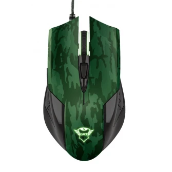 Trust Gaming GXT 781 Rixa Camo Mouse  Mouse Pad, 800–3200 dpi, 6 чувствительных кнопок, светодиодная подсветка с эффектом дыхания в 4 цветах, 1,8 м USB, камуфляж