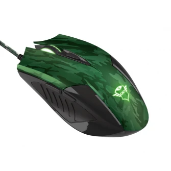 Trust Gaming GXT 781 Rixa Camo Mouse  Mouse Pad, 800–3200 dpi, 6 чувствительных кнопок, светодиодная подсветка с эффектом дыхания в 4 цветах, 1,8 м USB, камуфляж