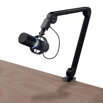 Trust GXT 255+ ONYX professional studio-grade microphone with arm, shock mount, pop filter, adjustable LED lighting rin, Echo cancellation, Cardioid, USB, black