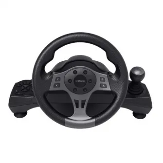 Trust GXT 289 Movi Racing wheel, with vibration feedback and pedals (throttle, brake) for a realistic racing experience, Number of buttons - 25, Gear control - flippers, Adjustable steering sensitivity, Autocentering function, Pressure sensitive triggers,