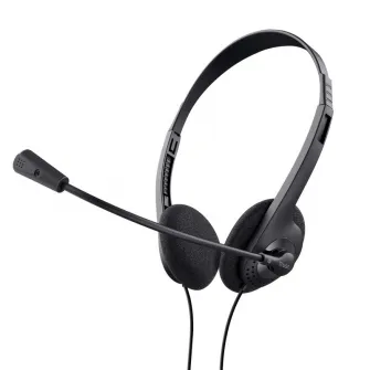 Trust Primo Chat Headset for PC and laptop, On-ear Stereo headphones, Omnidirectional microphone, 70 Hz - 20000 Hz, 3.5mm, Cable length 180 mm, 48g, Black