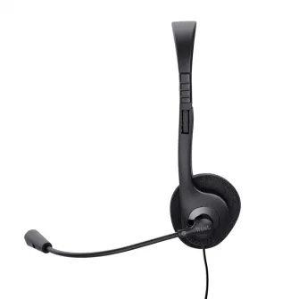 Trust Primo Chat Headset for PC and laptop, On-ear Stereo headphones, Omnidirectional microphone, 70 Hz - 20000 Hz, 3.5mm, Cable length 180 mm, 48g, Black