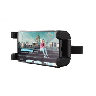 Trust Rheno Phone And Tablet Headrest Car Holder, Universal car holder for phones and tablets to attach to your headrest, Adjustable fixing clamp firmly holds most phones and tablets (115-228mm wide)