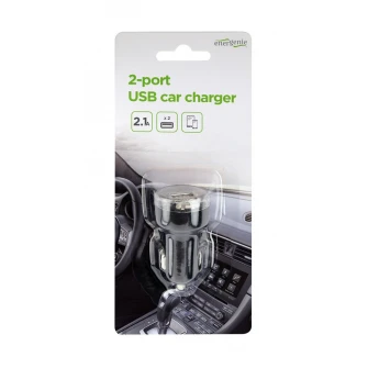 USB Car Charger - EnerGenie EG-U2C2A-CAR-02, 2-port USB car charger, 2.1 A, black