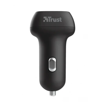 USB Car Charger - Trust Qmax 30W Ultra-Fast Dual USB Car Charger with QC3.0, Fast-charge with up to 12W power or ultra-fast charge with 18W power and QuickCharge 3.0, Total output power (max): A, W 30