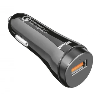 USB Car Charger - Trust Ultra-Fast (18W) USB Car Charger with QC3.0 and auto-detect, Output: QC3.0 mode with 5V/3A – 9V/2A – 12V/1.5A and auto-detect mode with 5V/2.4A