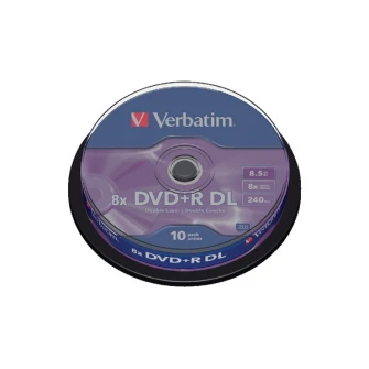 Verbatim DataLifePlus DVD+R AZO DOUBLE LAYER 8.5GB 8X MATT SILVER SURFACE - Spindle 10pcs.