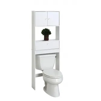 Dulap de baie deasupra vasului de toaleta, 162,2x58,5x19 cm, 3 rafturi, alb