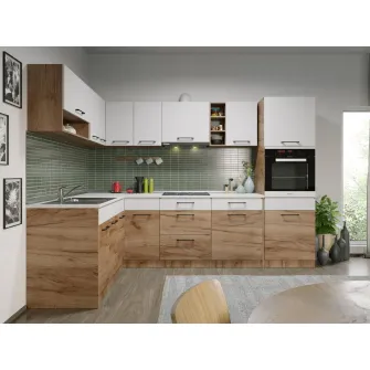 Set mobila Bucatarie, de Colt Gastro, 180/280, CuloareAlb/StejarAuriu, nr C25