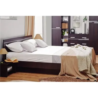 Promo Set Pat Ambianta Bravo 1.6m Sonoma inchis + Saltea ortopedica Ambianta Somneo Lux 160x200x22