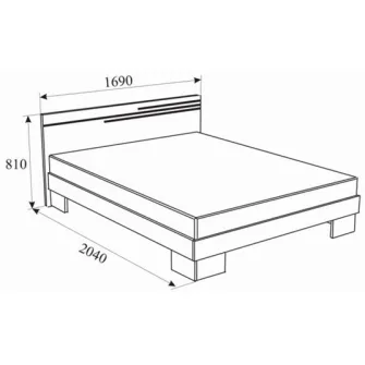 Promo Set Pat Ambianta Bravo 1.6m Sonoma inchis + Saltea ortopedica Ambianta Somneo Lux 160x200x22