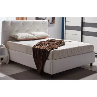 Promo Set Pat Ambianta Cristal 1.4m Alb + Saltea ortopedica Ambianta Somneo Eco 140x200x20