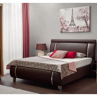 Promo Set Pat Ambianta Cristal 1.4m Sonoma inchis + Saltea ortopedica Ambianta Somneo Eco 140x200x20