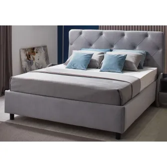 Promo Set Pat Ambianta Cristal 1.6m Gri + Saltea ortopedica Ambianta Somneo Eco 160x200x20